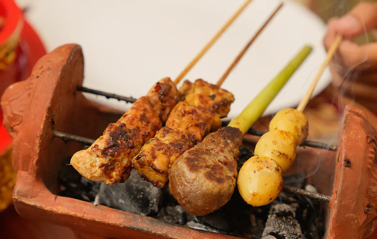 Variant of sate at Dapur Raja